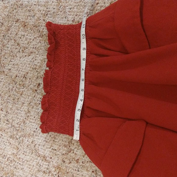 Size X's SNIDEL DOUBLE LAYERED RUFFLE HEM BOHO KAWAII SKIRT RED - Picture 13 of 16